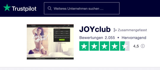JOYclub Bewertung auf Trustpilot